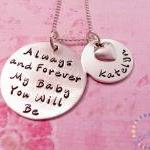 Mother Daughter Necklace: Hand Stamped Necklace,..