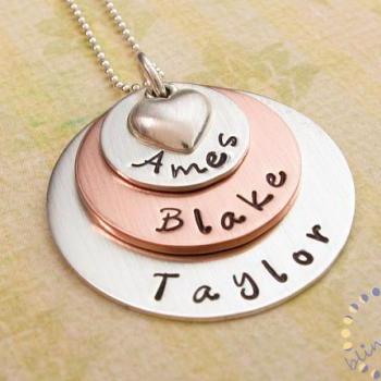 Gift for moms: Personalized sterling silver necklace for mothers