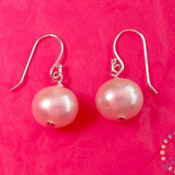 Pearl earrings: 9.5 to 10mm freshwater pearl earrings sterling silver or gold fill